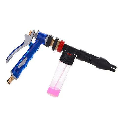 Foam cannon for car washing on a white background